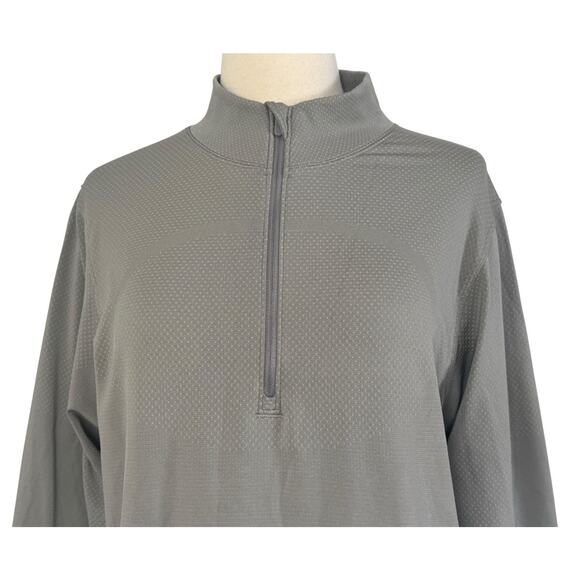 LULULEMON Swiftly Relaxed Half Zip Long Sleeve Top Size 12 Gull Grey/White - Picture 5 of 12